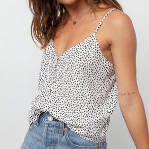 White Aubry V Neck Spotted Cami NWT